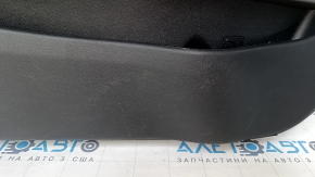 Door trim card front left Hyundai Sonata 11-15 dark gray, with gray insert plastic, armrest leather, dents, scratches, abrasions