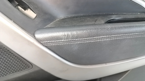 Door trim card front right Hyundai Santa FE Sport 13-18 black, with gray insert, armrest leather, butt, tears, scratches, abrasions