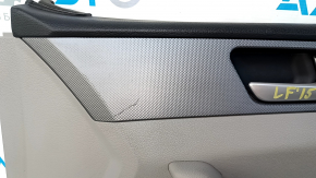 Door trim card front right Hyundai Sonata 15-17 black, with gray insert plastic, armrest leather, gray molding structure, dents, scratches, abrasions, scuffs, for cleaning