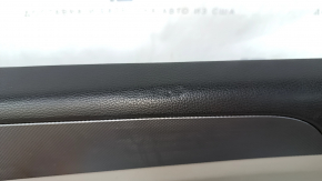 Door trim card front right Hyundai Sonata 15-17 black, with gray insert plastic, armrest leather, gray molding structure, dents, scratches, abrasions, scuffs, for cleaning