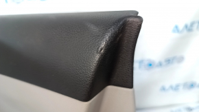 Door trim card front right Hyundai Sonata 15-17 black, with gray insert plastic, armrest leather, gray molding structure, dents, scratches, abrasions, scuffs, for cleaning
