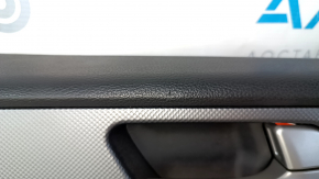 Door trim card front right Hyundai Sonata 15-17 black, with gray insert plastic, armrest leather, gray molding structure, dents, scratches, abrasions, scuffs, for cleaning
