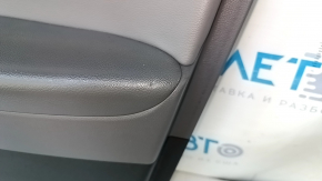 Door trim card front right Hyundai Sonata 11-15 dark gray, with gray insert, leather armrest, scuffs, scratches, bumps