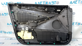 Door trim card front right Hyundai Sonata 11-15 dark gray, with gray insert, leather armrest, scuffs, scratches, bumps