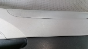 Door trim card front right Hyundai Sonata 11-15 dark gray, with gray insert, leather armrest, dents, scratches, bumps, abrasions