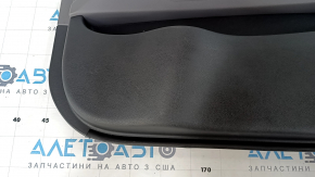 Door trim card front right Hyundai Sonata 11-15 dark gray, with gray insert, leather armrest, dents, scratches, bumps, abrasions