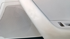 Door trim card front right Hyundai Sonata 15-17 black, with gray insert plastic, armrest leather, gray molding structure, dents, scratches, bumps