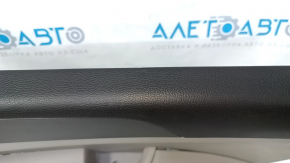 Door trim card front right Hyundai Sonata 15-17 black, with gray insert plastic, armrest leather, gray molding structure, dents, scratches, bumps