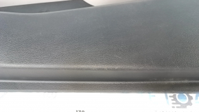 Door trim card front right Hyundai Sonata 15-17 black, with gray insert plastic, armrest leather, gray molding structure, dents, scratches, bumps