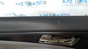 Door trim card front left Hyundai Sonata 11-15 dark gray, with gray insert plastic, armrest leather, dark gray molding structure, scratches, abrasions, dents