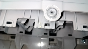 Door trim card front left Hyundai Sonata 15-17 black, with gray insert plastic, armrest leather, gray molding structure, dents, scratches, abrasions, need cleaning, cracks in fasteners
