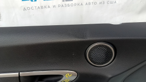 Door trim card front left Hyundai Sonata 20- black, armrest leather, under the tweeter, scratches, abrasions, dent, missing fastener