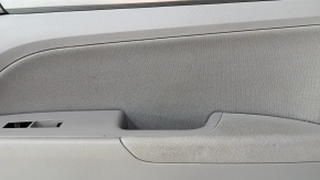 Door trim card front right Hyundai Elantra AD 17-18 black, with gray insert cloth, armrest leather, scratches, abrasions, need cleaning, dents