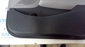 Door trim card front right Hyundai Elantra AD 17-18 black, with gray insert cloth, armrest leather, scratches, abrasions, need cleaning, dents