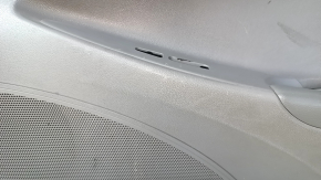 Door trim card front right Hyundai Sonata 11-15 dark gray, with gray insert, leather armrest, scuffs, scratches, dent, scuff