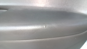 Door trim card front right Hyundai Sonata 11-15 dark gray, with gray insert, leather armrest, scuffs, scratches, dent, scuff