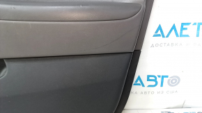Door trim card front right Hyundai Sonata 11-15 dark gray, with gray insert, leather armrest, scuffs, scratches, dent, scuff