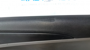 Door trim card front right Hyundai Sonata 11-15 dark gray, with gray insert, leather armrest, scuffs, scratches, dent, scuff