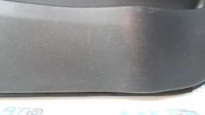 Door trim card front left Hyundai Sonata 11-15 dark gray, with gray insert plastic, armrest leather, dark gray molding structure, without overlay, scratches, abrasions, dent, bump