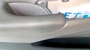 Door trim card front left Hyundai Sonata 11-15 dark gray, with gray insert plastic, armrest leather, dark gray molding structure, without overlay, scratches, abrasions, dent, bump