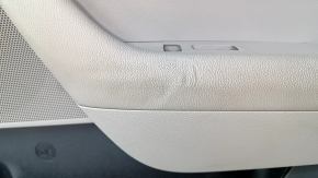 Door trim card front right Hyundai Sonata 15-17 black, with gray insert plastic, armrest leather, gray molding structure, dents, bumps, cracks in fasteners