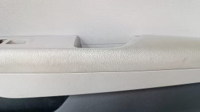Door trim card front right Hyundai Sonata 15-17 black, with gray insert plastic, armrest leather, gray molding structure, dents, bumps, cracks in fasteners