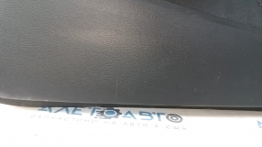 Door trim card front left Hyundai Sonata 15-19 black, with beige insert leather, armrest leather, gray molding structure, dents, scratches, abrasions, cracks in fasteners