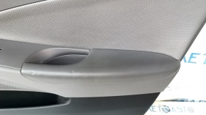 Door trim card front right Hyundai Sonata 11-15 dark gray, with gray insert, leather armrest, scuffs, scratches, bumps, dents