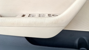 Door trim card front left Hyundai Sonata 15-19 black, with beige insert leather, armrest leather, gray molding structure, dents, scratches