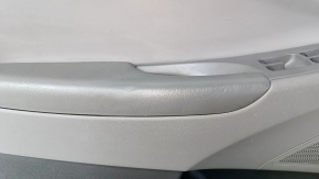Door trim card front left Hyundai Sonata 11-15 dark gray, with gray insert plastic, armrest leather, dark gray molding structure, scratches, dents, abrasions, broken fasteners