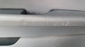Door trim card front right Hyundai Sonata 15-17 black, with black insert leather, armrest leather, molding carbon, dents, scratches