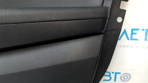 Door trim card front right Hyundai Sonata 15-17 black, with black insert leather, armrest leather, molding carbon, dents, scratches