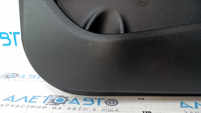 Door trim card front right Hyundai Sonata 15-17 black, with black insert leather, armrest leather, molding carbon, dents, scratches