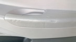 Door trim card front right Hyundai Sonata 11-15 dark gray, with gray insert, leather armrest, scuffs, scratches, dents