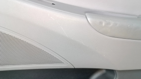 Door trim card front right Hyundai Sonata 11-15 dark gray, with gray insert, leather armrest, scuffs, scratches, dents