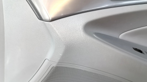 Door trim card front right Hyundai Sonata 11-15 dark gray, with gray insert, leather armrest, scuffs, scratches, dents