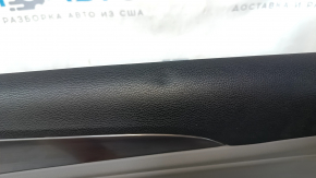 Door trim card front right Hyundai Sonata 11-15 dark gray, with gray insert, leather armrest, scuffs, scratches, dents