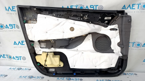 Door trim card front right Hyundai Sonata 11-15 dark gray, with gray insert, leather armrest, scuffs, scratches, dents