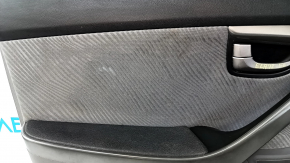 Door trim card front left Hyundai Elantra UD 11-13 prerest gray, insert gray cloth with perforation, armrest leather. faded plastic, needs cleaning, scratches, abrasions