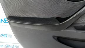 Door trim card front left Hyundai Elantra UD 11-13 prerest gray, insert gray cloth with perforation, armrest leather. faded plastic, needs cleaning, scratches, abrasions