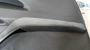 Door trim card front left Hyundai Elantra UD 11-13 prerest gray, insert gray cloth with perforation, armrest leather. faded plastic, needs cleaning, scratches, abrasions