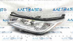 Headlight front left bare Toyota Highlander 17-19 halogen, light, crack, broken mount