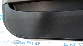 Door trim card front right Hyundai Sonata 11-15 dark gray, with gray insert, armrest leather, scuffs, scratches, dents, bumps