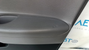 Door trim card front right Hyundai Sonata 11-15 dark gray, with gray insert, armrest leather, scuffs, scratches, dents, bumps