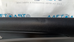 Door trim card front right Hyundai Sonata 11-15 dark gray, with gray insert, armrest leather, scuffs, scratches, dents, bumps