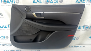 Door trim card front right Hyundai Sonata 20 - black, armrest leather, under the tweeter, scratches, abrasions, dent, bump, tear, crack in the mount