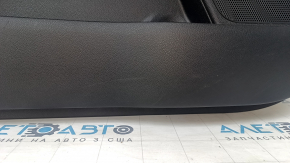 Door trim card front left Kia Optima 16- black, with black insert leather, armrest leather, scratches, dents, bumps, abrasions, crack in fastening, broken fastening
