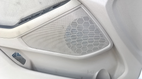 Door trim card front left Kia Optima 11-15 beige, with beige insert cloth, gray overlay, armrest leather, scratches, for cleaning