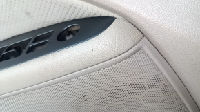 Door trim card front left Kia Optima 11-15 beige, with beige insert cloth, gray overlay, armrest leather, scratches, for cleaning