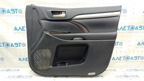 Door trim card front right Toyota Highlander 17-19 black, insert dark red, gray molding, scratches, needs cleaning